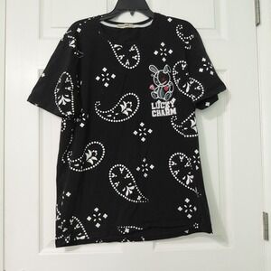 Lucky Charm T Shirt Adult XLarge Bunny Black White Graphic Tee Streetwear